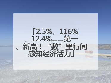 2.5%、116%、12.4%……第一、新高！“数”里行间感知经济活力