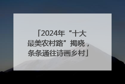 2024年“十大最美农村路”揭晓，条条通往诗画乡村