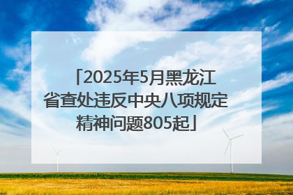 2025年5月黑龙江省查处违反中央八项规定精神问题805起