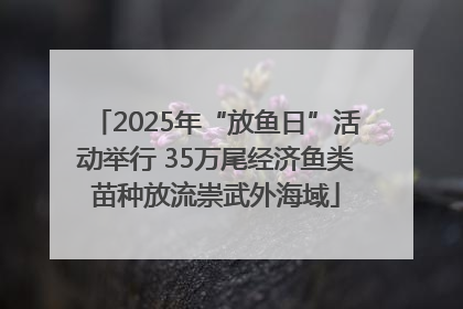 2025年“放鱼日”活动举行 35万尾经济鱼类苗种放流崇武外海域