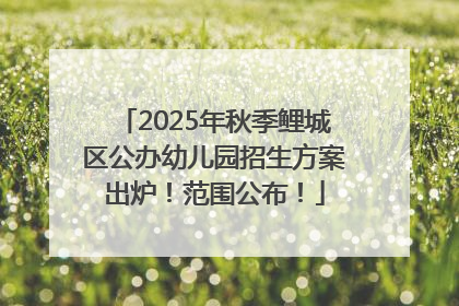 2025年秋季鲤城区公办幼儿园招生方案出炉！范围公布！